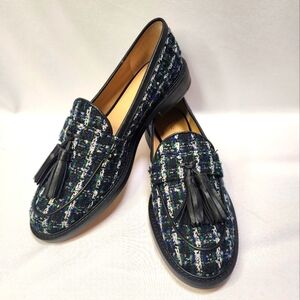 Ann Taylor Shoes Tweed Tassel Loafers NWOT